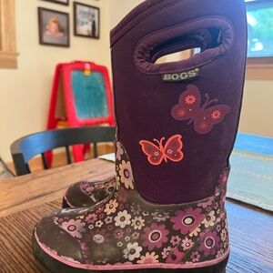 Bogs Neo-Classic 3 Season Boots Kids' Purple and Pink Butterfly Rain Boots